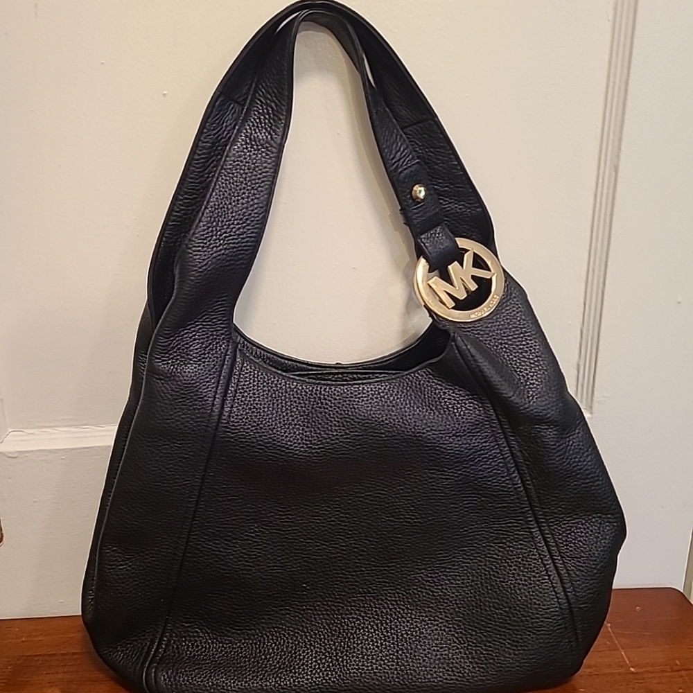 Michael Kors Black Leather Shoulder Bag